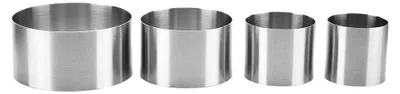 Produktbild von 4 Packungen Antihaftbeschichtete Tortenringe Aus Edelstahl, Runde Ringformen, Mousse-Dessert-Ringe, Tortenformen Zum Backen