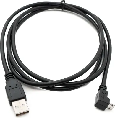 Produktbild von SYSTEM-S USB 2.0 Kabel 150 cm Typ A Stecker zu Micro B Stecker Winkel in Schwarz