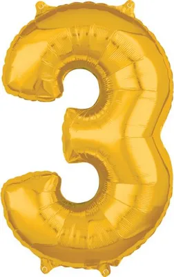Image de Ballon 26 or chiffre 3 1 pc.