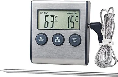 Produktbild von Lebensmittelthermometer mit Sonde, Fleischthermometer zum Kochen, UD09 zum Grillen von Fleisch, BBQ, Wasser, Milch, Wein, Flüssigkeit mit Sonde