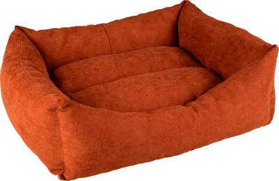 Image de Panier pour chien Duvo+ rectangulaire Velvet Copper rouge/blanc, taille : L