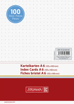 Produktbild von BRUNNEN 102260300 Karteikarten, A6, punktiert, weiß, 100 Stück
