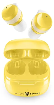 Obrázok produktu pre Music Sound 8018080467943, True Wireless Stereo (TWS), Hovor / hudba, 69 g, Slúchadlá s mikrofónom, Žltá