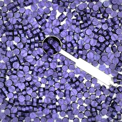 Image de Lot de bougies à cacheter, comprenant des bâtonnets de cire et des bougies à cacheter - 500 pièces - violet - pour les lettres et les documents à envoyer.