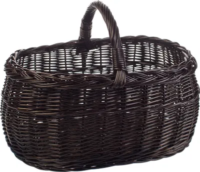 Produktbild von Henkelkorb Weidengeflecht für Einkauf in Naturfarbe oder in 3 verschiedenen Farben lackiert Einkaufskorb 45x30x35cm