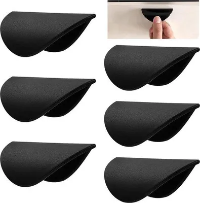 Immagine prodotto di 6 ganci in plastica per portefinestre - ganci per portefinestre senza foratura - per finestre e porte - neri.