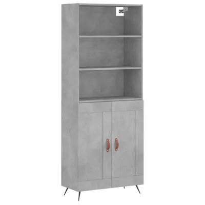 Immagine prodotto di vidaXL Credenza grigio cemento 69,5x34x180 cm materiale a base di legno