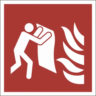 Produktbild von Symbol Schild Löschdecke 15x15cm Kunststoff nachleuchtend ASR A1.3 ISO7010