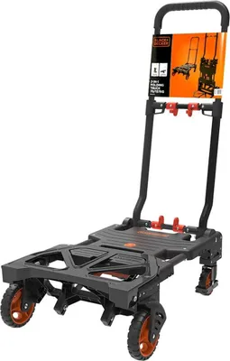 Produktbild von BLACK+DECKER 2in-1 Sackkarre und Plattformwagen - Transportkarre max. 55KG - Transportwagen max. 120KG - Klappbarer Handwagen - Wagen mit robusten Rädern - Kunststoff/Stahl