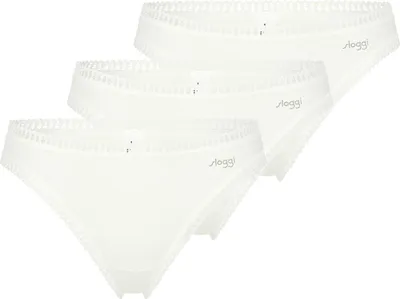 Produktbild von sloggi 3er Pack GO Crush String Komfortabel und atmungsaktiv, Zierborte an den Säumen, Im praktischen Mehrfachpack offwhite M