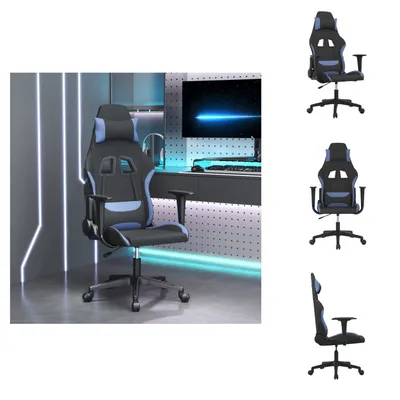 Produktbild von vidaXL Gaming-Stuhl Schwarz und Blau Stoff -  Gaming-Sessel