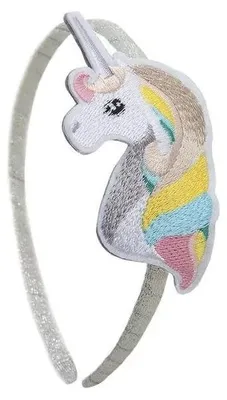 Produktbild von Great Pretenders Kinder Haarreif mit Einhorn-Motiv aus silbernem Filz