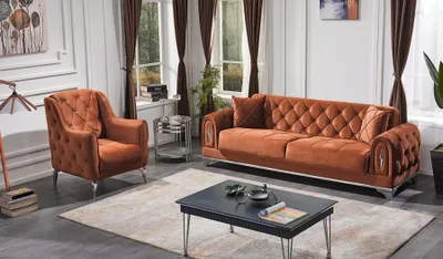 Produktbild von Chesterfield Sofagarnitur 3+1 Sizer Braun Luxus Polstermöbel Wohnzimmer