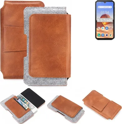 Produktbild von K-S-Trade Handyhülle Schutzhülle kompatibel mit Blackview BV9900E Gürteltasche Holster Gürtel Tasche Smartphone Tasche Handy Hülle Polyurethan+ Filz,