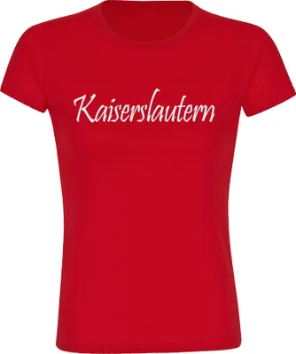Produktbild von multifanshop Damen T-Shirt - Kaiserslautern - Schriftzug, rot, Größe S