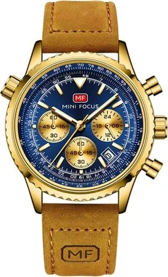 Produktbild von Mini Focus OT-23889 Herrenuhr - Braun/Gold/Blau KP23889