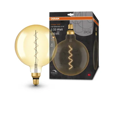 Obrázek produktu pro OSRAM zlatá Retro LED žárovka (velká) E27 4,8 W, 400lm, 2200K VINTAGE 1906 stmívatelná, teplá bílá