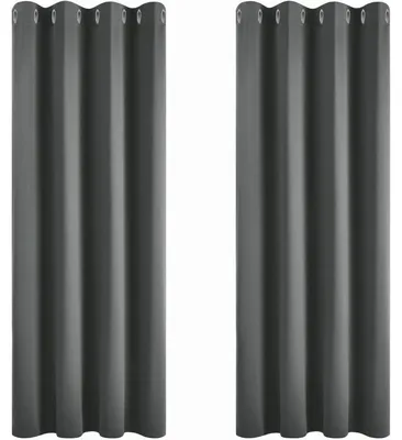 Produktbild von Verdunkelungsvorhänge Blickdicht Lärmschutz Kälteschutz 2er Set 229x168 cm Dunkelgrau