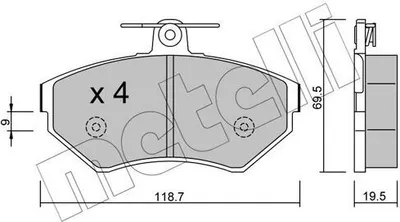 Produktbild von METELLI Bremsbeläge Satz Vorne Bremsklötze für VW GOLF III (1H1) 22-0215-0