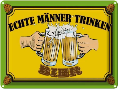 Produktbild von vianmo Blechschild 30x40 cm Echte Männer trinken Bier Spruch Zitat