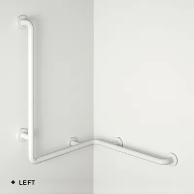 Produktbild von pba 01 Duschhandlauf links 760x400mm, aus Nylon, mit Brausehalterstange 1160mm