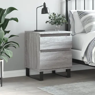 Immagine prodotto di vidaXL Comodino grigio Sonoma 40x35x50 cm in materiale derivato dal legno