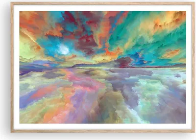 Produktbild von Gerahmtes Poster - Rahmen in heller Eiche - Abstraktion modern - 100x70 cm - Wand Bild - Wanddeko - Wandbilder - Wandposter - Bilderrahmen - Bilder - Kunstdruck - Wandbild - P2NAA100x70-4027