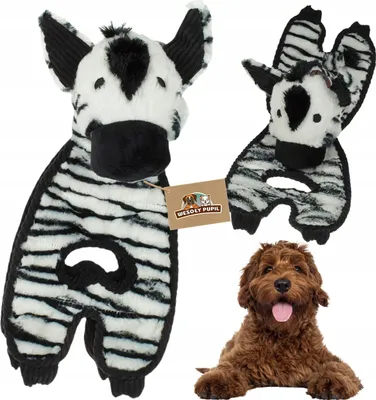 Produktbild von Hundespielzeug ZEBRA Maskottchen quietschend raschelnd groß 38cm PREMIUM