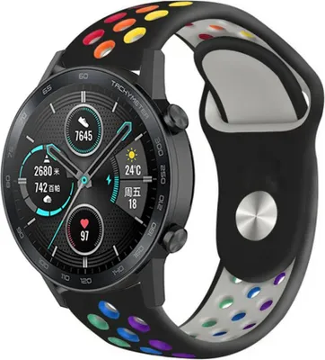 Produktbild von Strap-it Honor Magic Watch 2 Sportarmband (Buntes Schwarz)