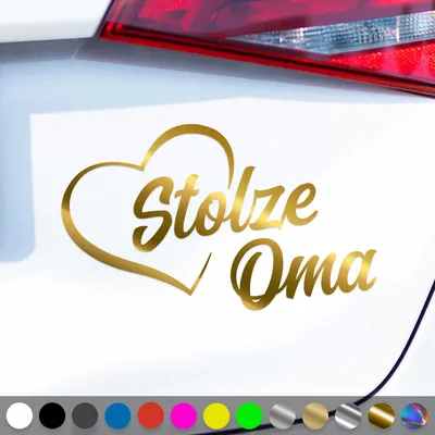 Produktbild von PantherPixel Stolze Oma Aufkleber Großeltern Enkelkinder Sticker Auto Geschenkidee Farbe Chrom-Gold