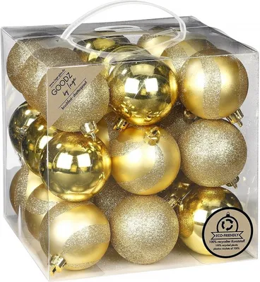 Produktbild von Inge's Weihnachtskugeln 27 Stück 6 cm Gold, Kunststoff, bruchfest