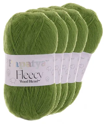 Produktbild von 5 x 100g Papatya Fleecy Kuschelgarn 20% Wolle Häkelgarn Strickgarn