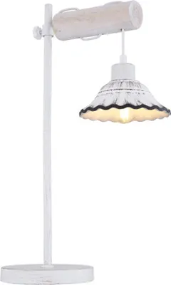 Image de Globo Lighting Lampe de table métal blanchi, bois blanc, céramique blanche, noir, câble textile blanc, interrupteur à bascule sur le câble, hauteur réglable, LxlxH : 350x180x550mm, excl. 1x E27 40W 230V