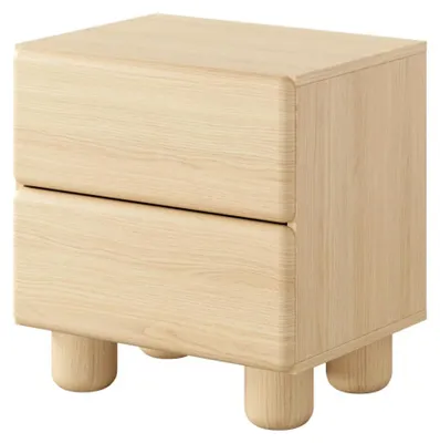 Image de FURNLUX, table de chevet Lomo, couleur beige, 51 cm / Couleur principale : beige / Dimensions : 51 x 52 x 38 cm
