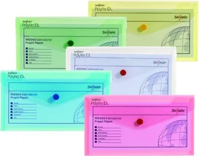 Produktbild von Dokumententasche DIN lang classic farbig sortiert Packung mit 5 Stück