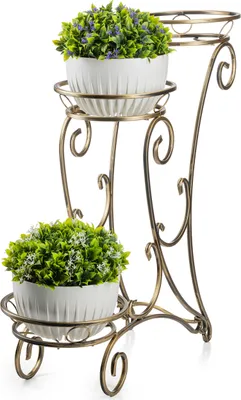 Zdjęcie produktu dla Kwietnik metalowy Fiorina 28x79x79 cm złoty ręcznie wykonany do salonu