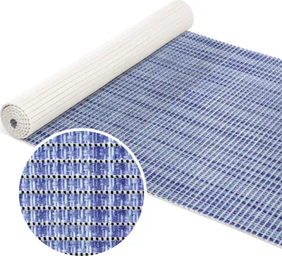 Produktbild von Badematte Anti-Rutsch-Matte Weichschaummatte Leinenoptik Badvorleger blau Breite 65 cm Länge 100 cm