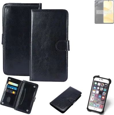 Produktbild von K-S-Trade 360° Hülle kompatibel mit Realme C51 schwarz Kunstleder Case BookCase WalletCase Kunstlederederhülle Handyhülle, Rundumschutz Bumper