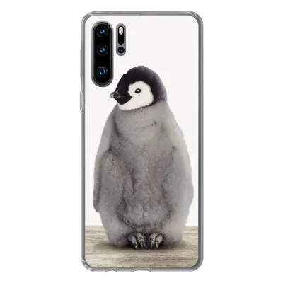 Produktbild von MuchoWow® Handyhülle Schutzhülle Hülle für Huawei P30 Pro Kinder - Pinguin - Grau - Tiere - Mädchen - Jungen Silikon Softcase Handy Hülle - Schutzdeckel