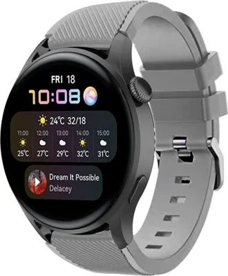 Produktbild von Strap-it Huawei Watch 3 (Pro) Silikonarmband (Grau)