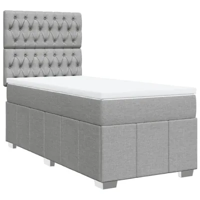 Produktbild von vidaXL Boxspringbett mit Matratze Hellgrau 80x200 cm Stoff