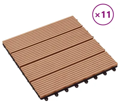 Obrázek produktu pro vidaXL Terasová dlažba, 11 ks, teak, 30 x 30 cm, WPC