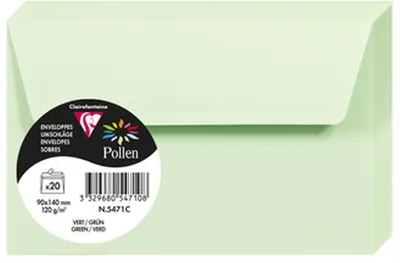 Zdjęcie produktu dla Clairefontaine 5471C, Zielony, 120 g/m², 140 mm, 90 mm, Forest Stewardship Council (FSC), Francja