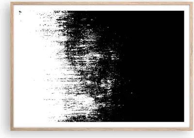 Produktbild von Gerahmtes Poster - Rahmen in heller Eiche - Abstraktion dunkel schwarz und weiß - 100x70 cm - Wand Bild - Wanddeko - Wandbilder - Kunstposter - Wandposter - Bilderrahmen - Bilder - P2NAA100x70-4601