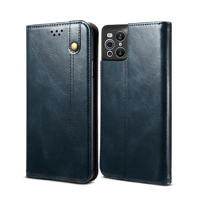 Obrázek produktu pro Pouzdro pro OPPO Find X3/Find X3 Pro, kožené flip pouzdro peněženka s funkcí stojánku modré