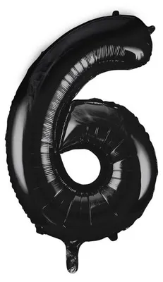 Image de Ballon en plastique XL chiffre 6 noir