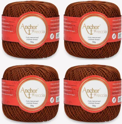 Produktbild von 4x Anchor Freccia 6 – Baumwollgarn zum Häkeln (Farbe 00294)
