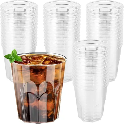 Produktbild von 50 Stück Plastikbecher, 220 ml Trinkbecher aus Kunststoff, stapelbare Becher für Partys und Freizeit