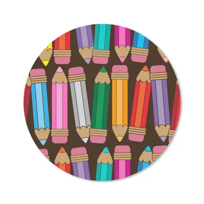 Produktbild von MuchoWow® Mauspad Mousepad Bleistift - Muster - Abstrakt - Regenbogen 40x40 cm - Mousepads - Maus Mat - Pad - Mausunterlage - Schreibtisch Accessoires
