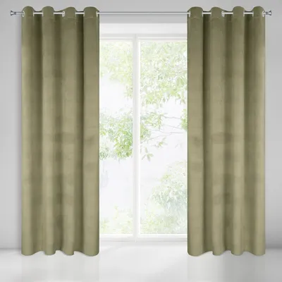 Obrázok produktu pre Záclona MORENA zelená olivovo zelená 140x250 cm záves s očkami